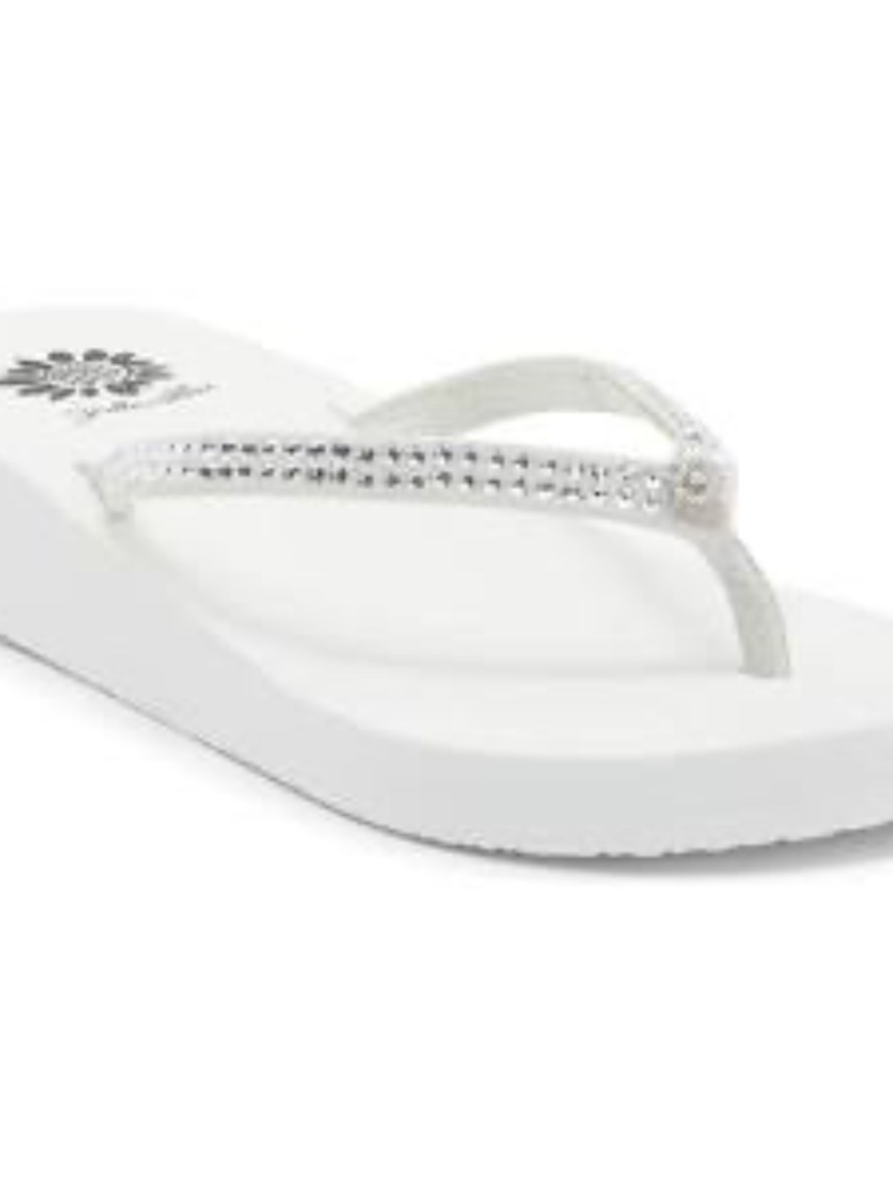 The Yellow Box Jello Rhinestone Sandal in white size 6